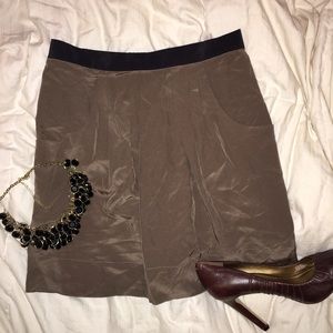 BCBGmaxAzria 100% Silk Olive/Brown & black skirt